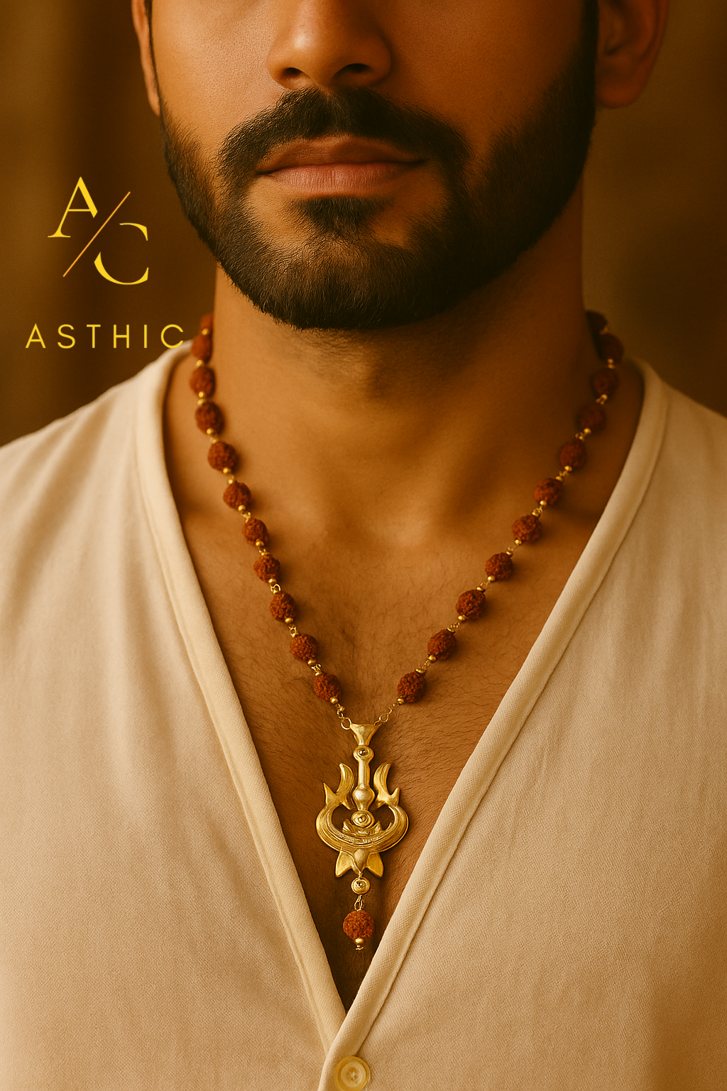 Trishakti Rudraksha Harmony Necklace