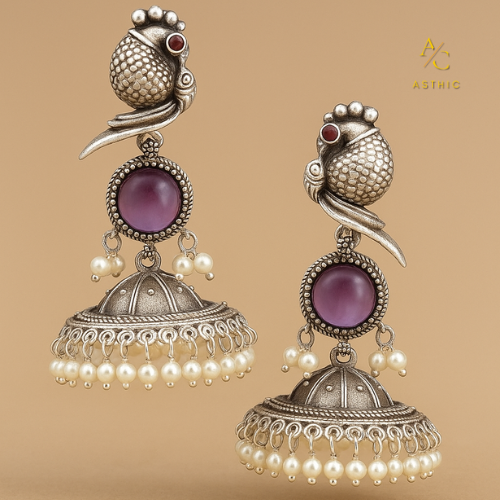 Mayura Temple Jhumkas