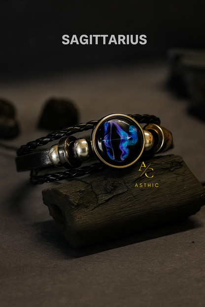 Zodiac Cosmic Leather Bracelet