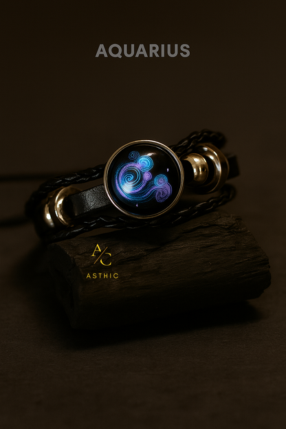 Zodiac Cosmic Leather Bracelet