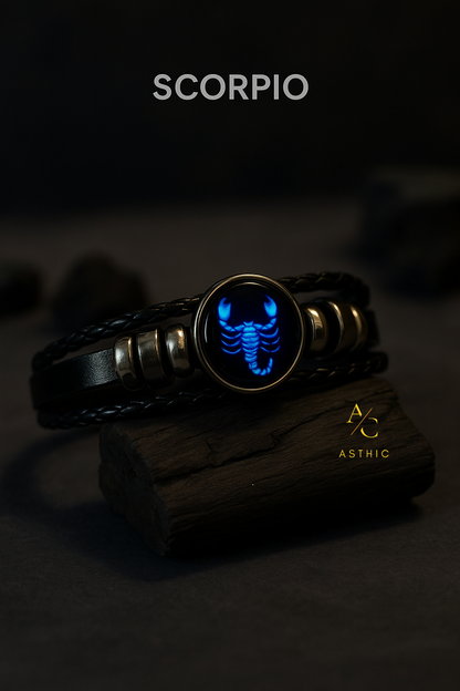 Zodiac Cosmic Leather Bracelet