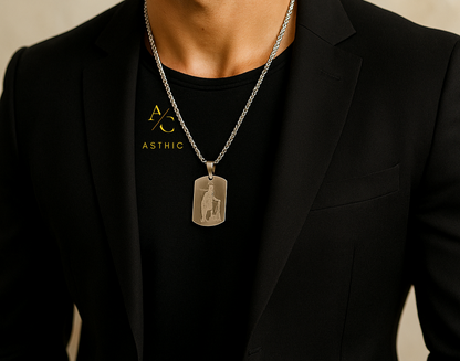 Hanuman Warrior Dog Tag Pendant Necklace